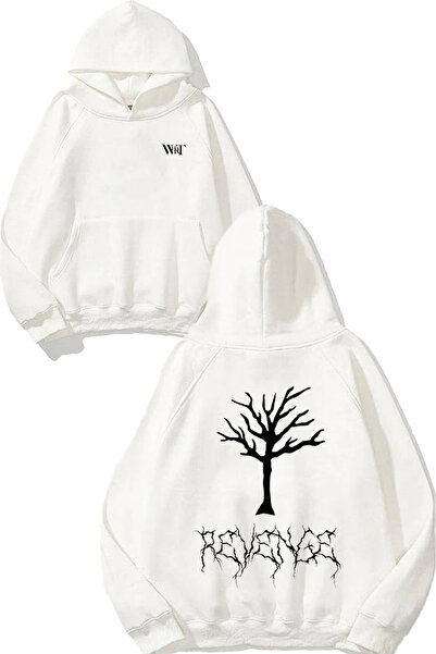 THEWERT Hanorac alb cu glugă cu imprimeu pe spate Xxxtentacion Revenge Tree D...