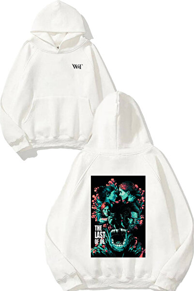 THEWERT The Last of Us Part II Дизайн с печат на гърба Бяла суитшърт с качулка
