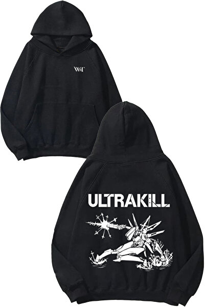 THEWERT Ultrakill 2 Дизайн С качулка, с печат на гърба, черна