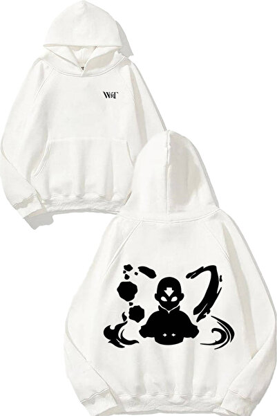 THEWERT Hanorac alb cu glugă cu imprimeu pe spate Avatar 1 Design