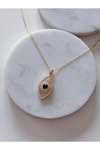 CHARMLUCKY Steel Green Eye Pendant