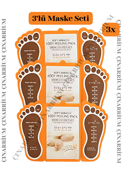 pınaxar Ayak Peeling Maskesi 3’lü – Soyulma Etkili, Ölü Deri Temizleyici ve P...