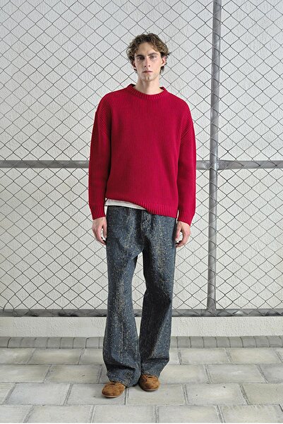 GIESTO Regular Fit Ribbed Knit Sweater