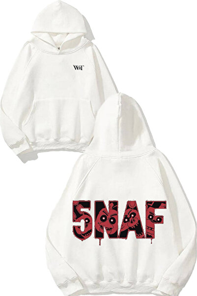 THEWERT Hanorac alb cu glugă cu imprimeu pe spate Five Nights At Freddy's 3 D...