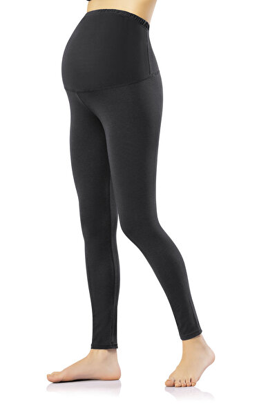 Zeta Group Colanți lungi pentru femei din bumbac pieptănat pentru gravide, ne...