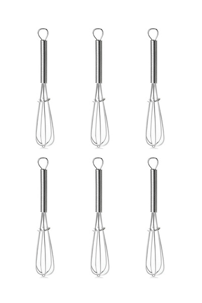 PudraLuna 6 adet Paslanmaz Çelik Yaylı Küçük Boy Yumurta Çırpıcı, Çay Kahve K...