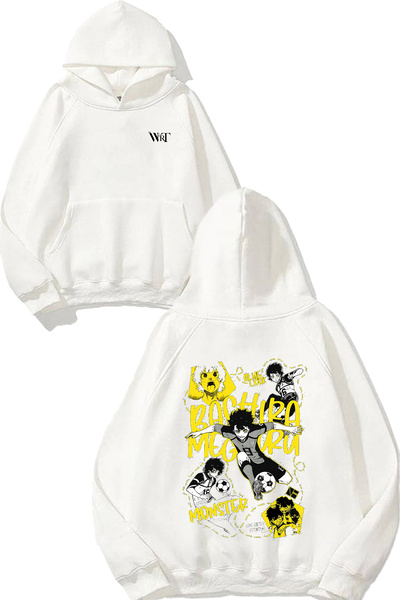 THEWERT Meghru Bachira Design Бяла суитшърт с качулка и печат на гърба