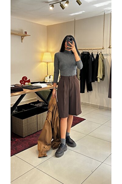 Kris Kadın Yüksek Bel Dizaltı Şort