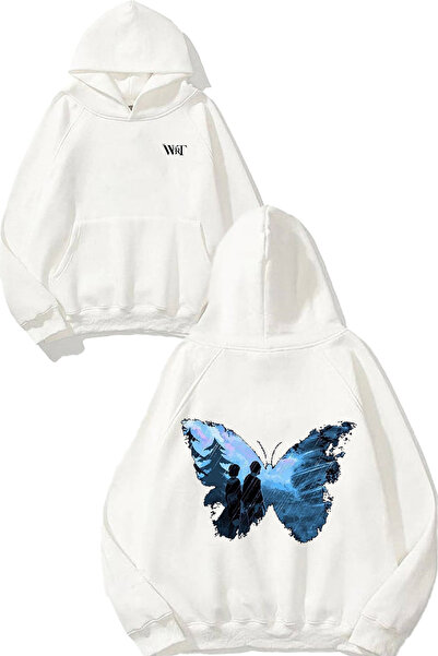 THEWERT Hanorac alb cu glugă cu imprimeu pe spate Life Is Strange 5 Design