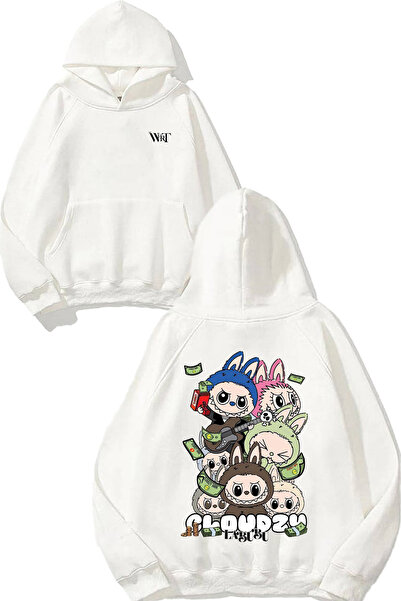 THEWERT Φούτερ με σχέδιο στο πίσω μέρος και λευκή κουκούλα