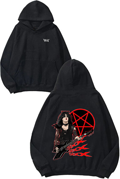THEWERT Sixx Sixx Sixx Motley Design Слайд с качулка, с печат на гърба, черен