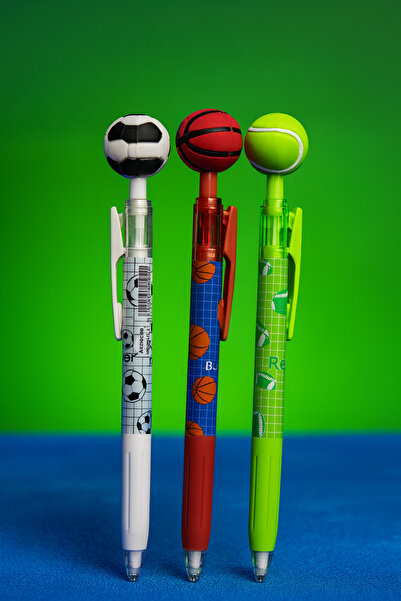 NaSaDAN Toplu 0.7 Uçlu Versatil Kalem – Futbol, Basketbol, Tenis Tasarımlı Tekli