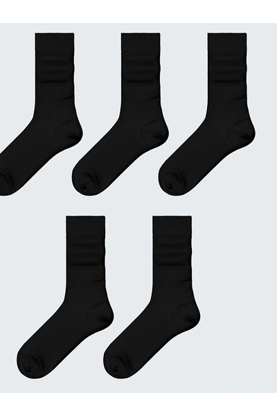 LC Waikiki Lcw Accessories Black Bamboo Men's Socks 5-Pack