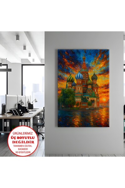 Harikabirev Canvas-Wall-Living Room Painting Oil Painting Moscow Vasil Cathed...