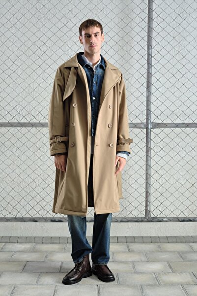 GIESTO ΜΠΕΖ ΚΑΜΠΑΝΙΑΤΙΚΟ ΠΑΛΤΟ ΜΕ ΖΩΝΗ ΚΑΙ ΕΝΤΟΣ ΤΟΥ ΠΑΛΤΟ ΦΛΙΤΖΑΝΙΑ