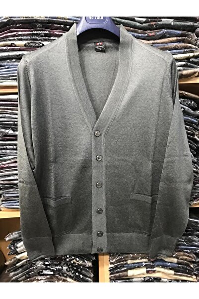 Kahraman Men's Smoked Knitwear Knitted Dad Cardigan