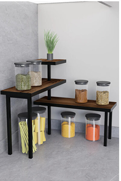 Dekortek Mutfak Köşe Rafı Tezgah Üstü Düzenleyici Mutfak Rafı Baharatlık Orga...