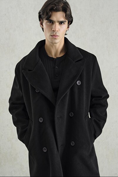 GIESTO Basic Black Coat