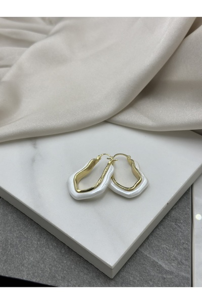 Unzilee حلق فضي ملتوي من الفولاذ