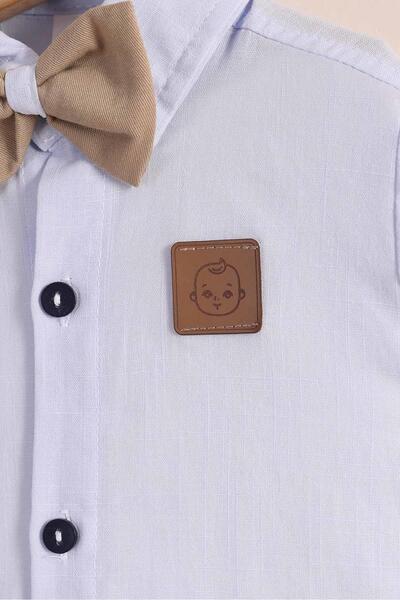 kidello Boy's 2-Piece Set with Blue Bow Tie Shirt and Fabric Pants (1-6 Years)