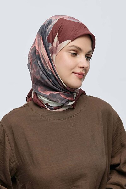 Modakaşmir Rosa Desen Bambu Eşarp