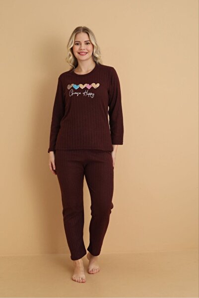 HUBEN Burgundy Knitted Interlock Pajama Set252