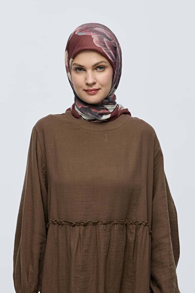 Modakaşmir Rosa Desen Bambu Eşarp