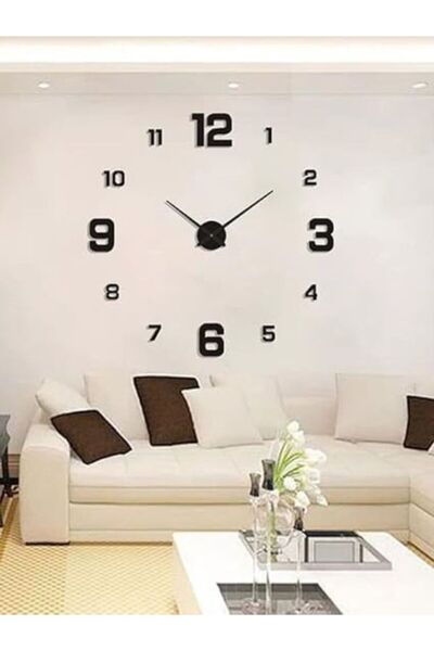 Emaazz LLC ساعة حائط ثلاثية الأبعاد بدون إطار - ديكور جداري عصري اصنعه بنفسك ...