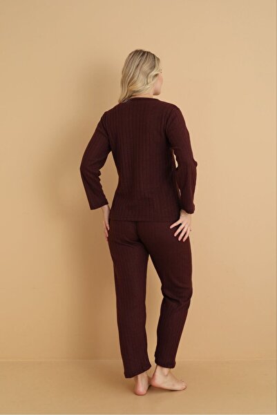 HUBEN Burgundy Knitted Interlock Pajama Set252