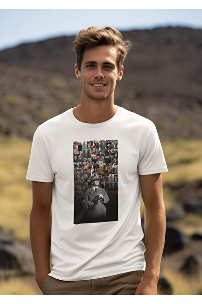 Stil Ανδρικό μπλουζάκι με στάμπα ATATURK, 100% ΒΑΜΒΑΚΙ, ΚΑΝΟΝΙΚΟ ΕΦΑΡΜΟΓΕΙΣΜΟ