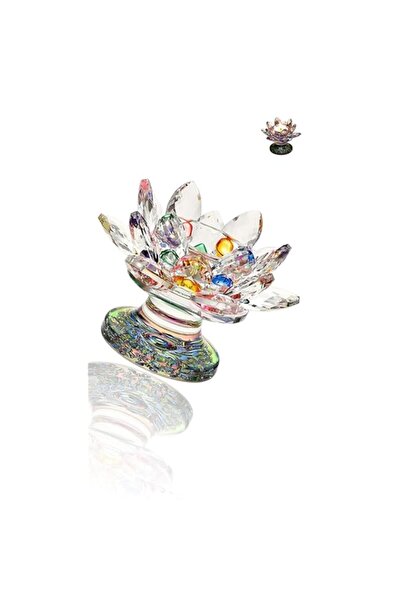 Generic Colorful Crystal Lotus Glass Candle Holder, Elegant Votive Tealight D...
