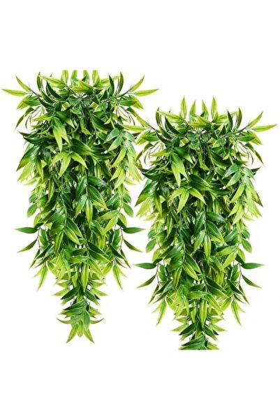 Generic 2pcs Artificial Hanging Plants Bamboo leaf Fake Hanging Plants, Artif...