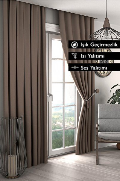 Emes ستارة شمسية معتمة من مينك، ستارة عازلة للحرارة والضوء، بدون طيات (ستارة خلفية بجناح واحد)