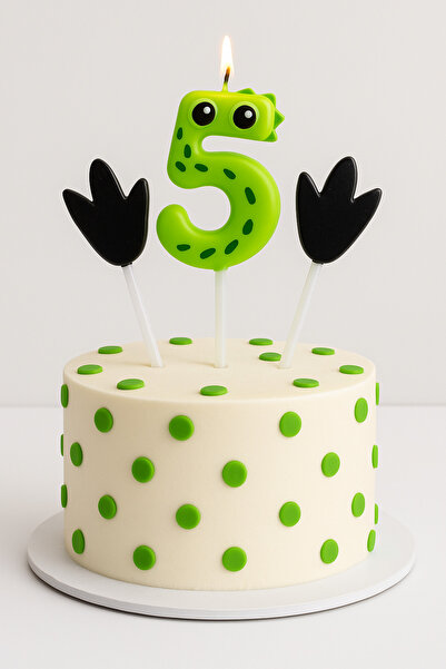 Partifabrik Dinozor Temalı 3 lü Mum Seti 5 yaş