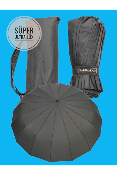 Rainwalker Süper Ultra Premium Lüks 16 Telli Tam Otomatik Rüzgar Korumalı Rüzgarda Kırılmayan Şemsiye