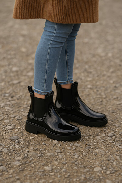 DB Γυναικείες ελαστικές άνετες μπότες βροχής με αντιολισθητική σόλα