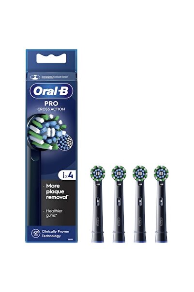 Oral-B Pro Cross Action Electric Toothbrush Refill, Black, 4 pcs