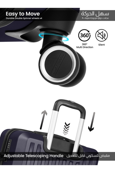 PARAJOHN Nexus 28-Inch Large ABS Hard Case Checked-In Luggage Trolley Bag with 8 Spinner Wheels and Lock