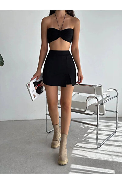 EmcyFiora Crep Etek Short Şık Tasarım