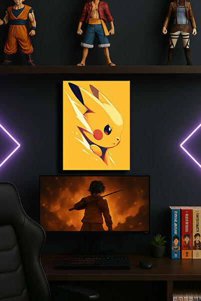 EABASKI Poster metalic Pikachu Pokemon cu imprimeu 3, Tablou cadou 30x40 cm