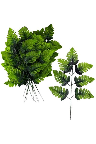 Generic Brand 24-Pack Artificial Silk Fern Fronds, 16-Inch Leather Leaf Fern ...