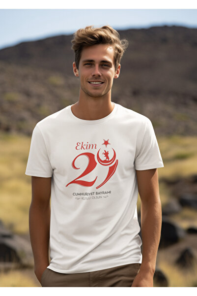 Stil Ανδρικό μπλουζάκι με στάμπα ATATURK, 100% ΒΑΜΒΑΚΙ, ΚΑΝΟΝΙΚΟ ΕΦΑΡΜΟΓΕΙΣΜΟ