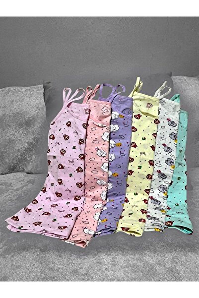 İSY İÇ GİYİM قميص داخلي بناتي منقوش، عبوة اقتصادية من 6 قطع