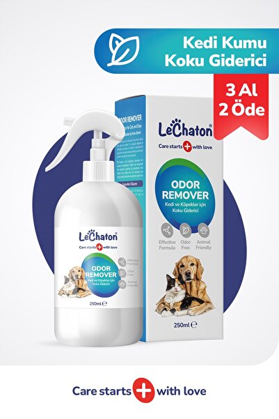 LeChaton Pet Care Kedi Kumu Ve Tuvaleti Koku Giderici Sprey, İdrar ve Çiş Spr...