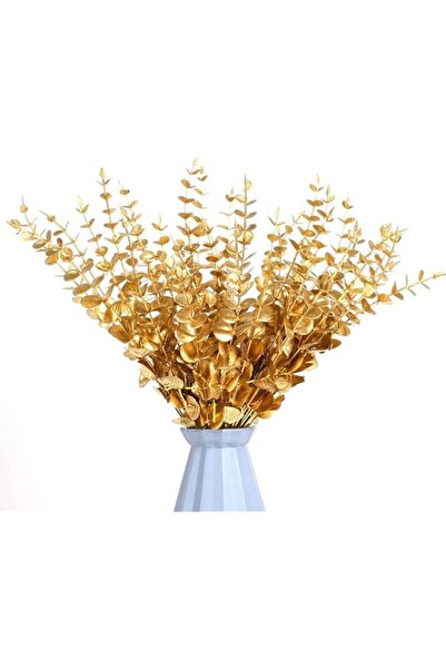 Generic 24Pcs Christmas Gold Eucalyptus Stem Artificial Decor,Artificial Fake...