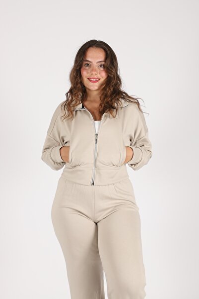 DARBOL Standart Kalıp Pürüzsüz Dokulu Kadın Eşofman Takımı