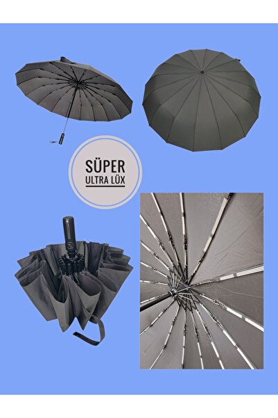 Rainwalker Süper Ultra Premium Lüks 16 Telli Tam Otomatik Rüzgar Korumalı Rüzgarda Kırılmayan Şemsiye