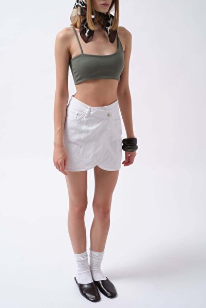 Maxi modena Anvelop Denim Mini White Skirt - 40