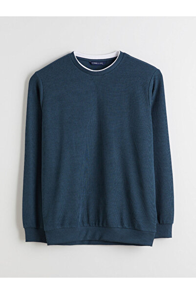 LC Waikiki Ανδρικό φούτερ με μακρυμάνικο λαιμόκοψη Petrol