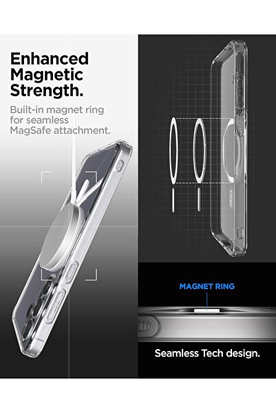 Spigen Ultra Hybrid MagFit for Samsung Galaxy S25 FE case cover [MagSafe compatible] - Clear White